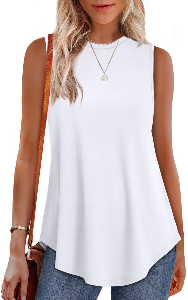 European And American Cross-border Foreign Trade 2026 Spring-summer New Solid Color Round-neck Loose Sleeveless_ecoleips.com