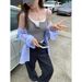 American-style Strapless Faux Two-piece Camisole For Women, Summer Outerwear With Built-in Chest Pads, Beautiful Back_ecoleips.com