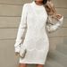 Aria Basics Aria Basics Cross-border Foreign Trade European American Long 2024 Autumn And Winter Solid Color Beaded Long-sleeve Bodycon Knit_ecoleips.com