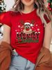 European And American Cross-border Foreign Trade Wholesale Clothing Christmas-themed Round-neck Plus-size Short-sleeve_ecoleips.com