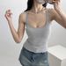 Summer Sexy Hot Girl Vest European American Style Stretch Slim Square Neck Exposed Collarbone Casual Shoulder Wide for Women_ecoleips.com