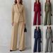 Women's Fashionable And Elegant Long Sleeved Suit Straight Leg Trousers Set Autumn New Arrival 2 Piece_ecoleips.com