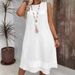 Women's Clothing Round Neck Solid Color Sleeveless Summer Large Size Casual Elegant Women's Dress_ecoleips.com