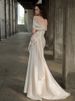 Spring Light Wedding Dress | Elegant Satin A-Line Bridal Gown With Small Train | Perfect For Outdoor, Beach & Destination Weddings | S-XXXL_ecoleips.com