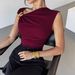 2026 Summer New Product Temperament Simple Sleeveless Metal Ring Design Solid Color Thin Vest Top_ecoleips.com
