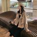 Women's Blazer Jacket Oversized Casual Spring Autumn Short Trench Coat With Waist Tie Petite-Friendly Workwear_ecoleips.com