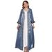 M25036 New Cross-Border Foreign Trade Women's Clothing Abaya Middle Eastern Rhinestone Embellished Robe Dress Dubai_ecoleips.com