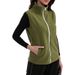 Aria Basics European American Thickened Warm Fleece For Women, Double-sided Fleece, Stand-up Collar, Sleeveless, Fleece-lined,_ecoleips.com