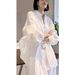 White Breathable Cotton And Linen Sunscreen Long-sleeved Shirt Women's Summer Thin Lazy Style Loose And Thin Casual Versatile Top_ecoleips.com