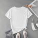 Nanyou Women's Short Sleeve Top High End Spring Summer round Neck Straight Bow Beads Design Casual Fashion T-Shirt_ecoleips.com