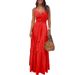 Women Summer V Neck Button Down Sleeveless Strap Long Dress Elegant Casual Commuter Solid Color Maxi Dress For Ladies_ecoleips.com