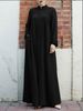 Verve New Muslim Women's Clothing Stand Collar Zipper Cardigan With Pocket Robe_ecoleips.com