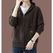 K Women's New Fashion Cardigan Coat With Zipper And Hooded Knitted Top_ecoleips.com