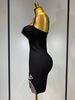 Women Celebrity Sexy V Neck Beading Black Mini Bodycon Bandage Dress Luxury Knitted Elegant Evening Club Party Dresses QGJ8_ecoleips.com