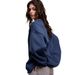 Women's Clothing Autumn And Winter Street Solid Color Oversize Solid Color Pullover Sweatshirt For Women_ecoleips.com