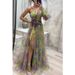 European And American New Party Mesh Slanted Shoulder Dress INS Casual Fashion Dress For Women_ecoleips.com