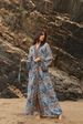 Bohemian Beach Cover-Up - Lightweight 100% Cotton Kimono With Floral Print For Swimwear & Summer (Pink, Blue, Black/White, One Size)_ecoleips.com