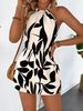 Women's Clothing Sexy Spring/Summer Jumpsuit For Women With Leaf Print European And American Style Elastic Collar Monkey Design_ecoleips.com