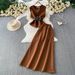 Elegant Sleeveless Vest & Maxi Dress Two-Piece Set, Wrap-Waist Design For Office To Date Night, Chic V-Neck Jumper And Long Skirt Coordinated Outfit_ecoleips.com