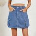 Women's Clothing Summer Washed Adjustable Waist Denim Short Skirt_ecoleips.com