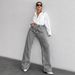 Silver-gray Straight-leg Jeans For Women, Spring And Autumn, New Versatile High-waisted Slimming Loose-fitting_ecoleips.com