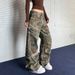 Women’s Clothing slanted pocket design camouflage overalls loose slightly flared straight pants for men and women autumn new styles_ecoleips.com