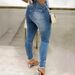 Slim Fit Jeans With Button Down Leg Opening Versatile Casual Fashion Cotton Denim Jeans For Spring/Autumn_ecoleips.com
