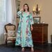 ZD017 Saudi Muslim Women's Robe Middle Eastern Printed Rhinestone Beaded Ethnic Style Long Sleeve Dress_ecoleips.com