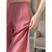 Women's Clothing Pink High Waist Pants New Style This Year Popular Women's Spring And Autumn Drape Straight Casual Narrow Version Wide Leg Pants_ecoleips.com