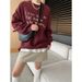 Sinan Relaxed Blogger Style American Accent Letter Side Zipper Raglan Sleeve Casual Fleece Sweatshirt SN6837_ecoleips.com