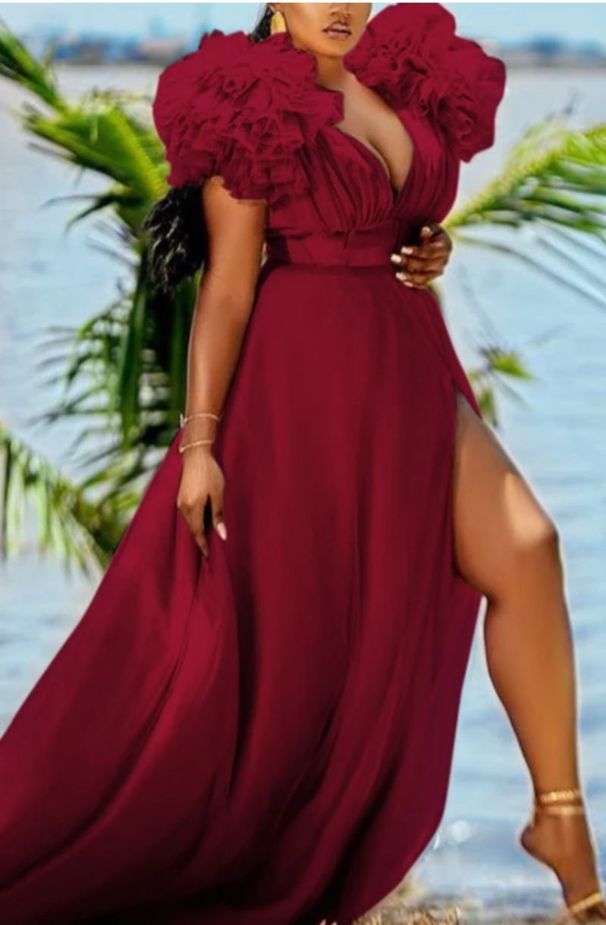 Women's Clothing Loose Large Swing Mesh Dress Commuting Large Size Women's Dress_ecoleips.com