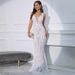 Women's Clothing Popular Sequined Suspender Long Dress,Sequined Dress, Sexy Nightclub Outfit, Wedding Evening Dress_ecoleips.com
