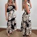 Women's Clothing New Stock Rose Pattern Hollow Suspender Dress_ecoleips.com