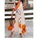 New Product Long Sleeved Printed Loose Elegant Dress_ecoleips.com