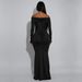 Off-Shoulder Bodycon Mermaid Dress – Slim Fit Long Sleeve Elegant Evening Gown (S-XXL, Black & Coffee, Sexy Office To Party Dress For Women)_ecoleips.com
