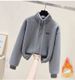 Retro Cotton Fleece Tracksuit Set – Half-Zip Stand Collar Hoodie + Relaxed Harem Pants (S-3XL, Winter Cozy Outfit)_ecoleips.com