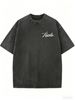Women's Acid Wash Fashion Tee, Relaxed Fit Crew Neck Casual Daily Top_ecoleips.com