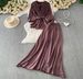 Women's French Style Relaxed Fit Shirt And High Waisted Skirt Two Piece Set With Tie Waist Three Quarter Sleeves Style_ecoleips.com