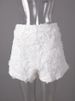 Vietnamese-Inspired Lace Top & Ruffled Shorts Set – Floral Embroidery, Breathable Polyester (S-XL, Light Yellow/Pinkish)_ecoleips.com