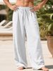 Aria Basics Cross-border TK In-Stock 2026 Autumn European And American Men's Solid Color Loose Thick Cotton-Linen_ecoleips.com