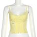 Aria Basics Aria Basics 2023 Summer Fashion Trend Women's New Spaghetti Strap V-Neck Backless Lace Trim Slim Tank Top_ecoleips.com