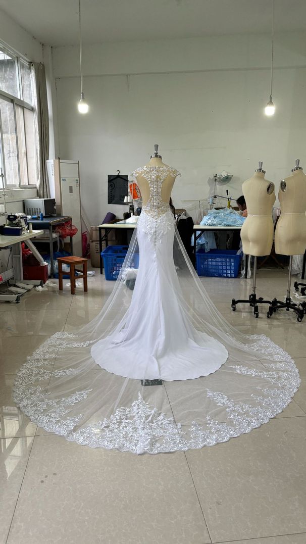 Women’s Clothing Wedding Dress Summer New One Shoulder Wedding Dress With Large Skirt And Backless Lace Trailing Wedding Dress_ecoleips.com