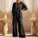 Breathable Linen-Cotton Short Sleeve Top And Long Pants Set, Solid Color Relaxed Two-Piece Outfit For Women, Summer Casual Comfort_ecoleips.com