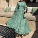Modest Abaya Dress Elegant High-Neck Wrap Dress With Abstract Print – Polyester Blend A-Line Midi Dress (S-XXL), Modest Workwear_ecoleips.com