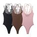 Women's Clothing Patchwork Lace Halter Neck Bodysuit Casual American Style Fashionable Polyester Clothing_ecoleips.com