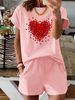 Women’s 2 Piece Outfit Set – Oversized Graphic T-Shirt And Biker Shorts Matching Set, Casual Summer Lounge Tracksuit For Daily Wear-321_ecoleips.com