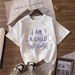 Women's Oversized Cotton T-Shirt Soft Breathable Casual Tee with Minimalist Print Daily Wear_ecoleips.com