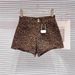 Women's High-Waisted Thigh- Revealing Denim Shorts Style Leopard Print Double Button Curved Design Hot Pants New Fashion_ecoleips.com