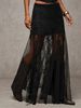 Plus Size Elegant Lace Half Skirt Spring Summer New Style Women's Black High Waist Stylish Commute Sexy Mesh Party Dress Skirt_ecoleips.com