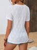 Women's Summer Elegant Solid T Shirt Casual Office Lady O Neck Shirt Button Fashion Female Tops_ecoleips.com